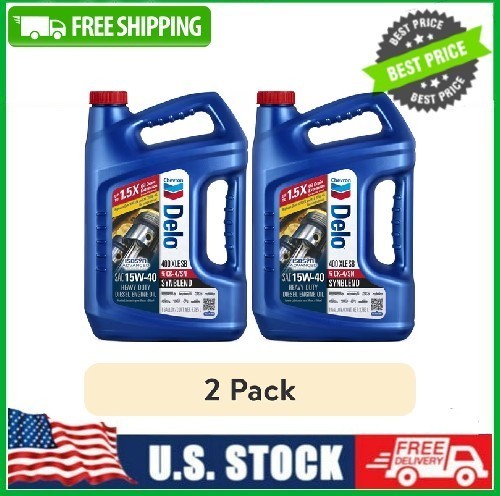 2pk Delo 400 XLE SB Synthetic Blend SAE 15W-40 Heavy-Duty Diesel Motor Oil 1 Gal
