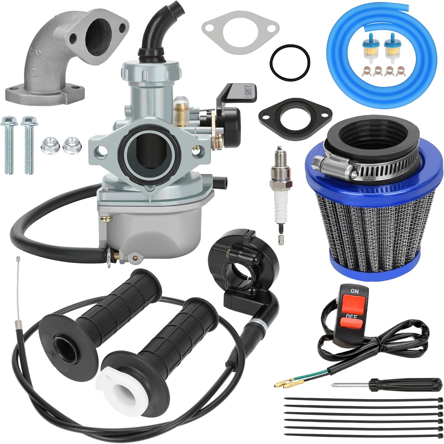 PZ22 22mm Carburetor Carb Throttle Cable Grip Kit For SSR DB24 110cc 125cc ATV