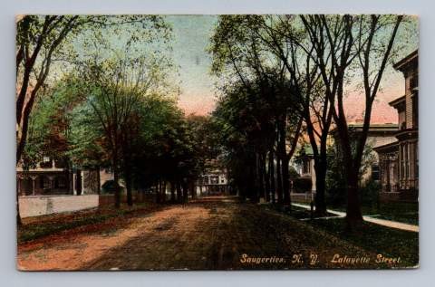 Antique New York Postcard SAUGERTIES Lafayette Street 1912