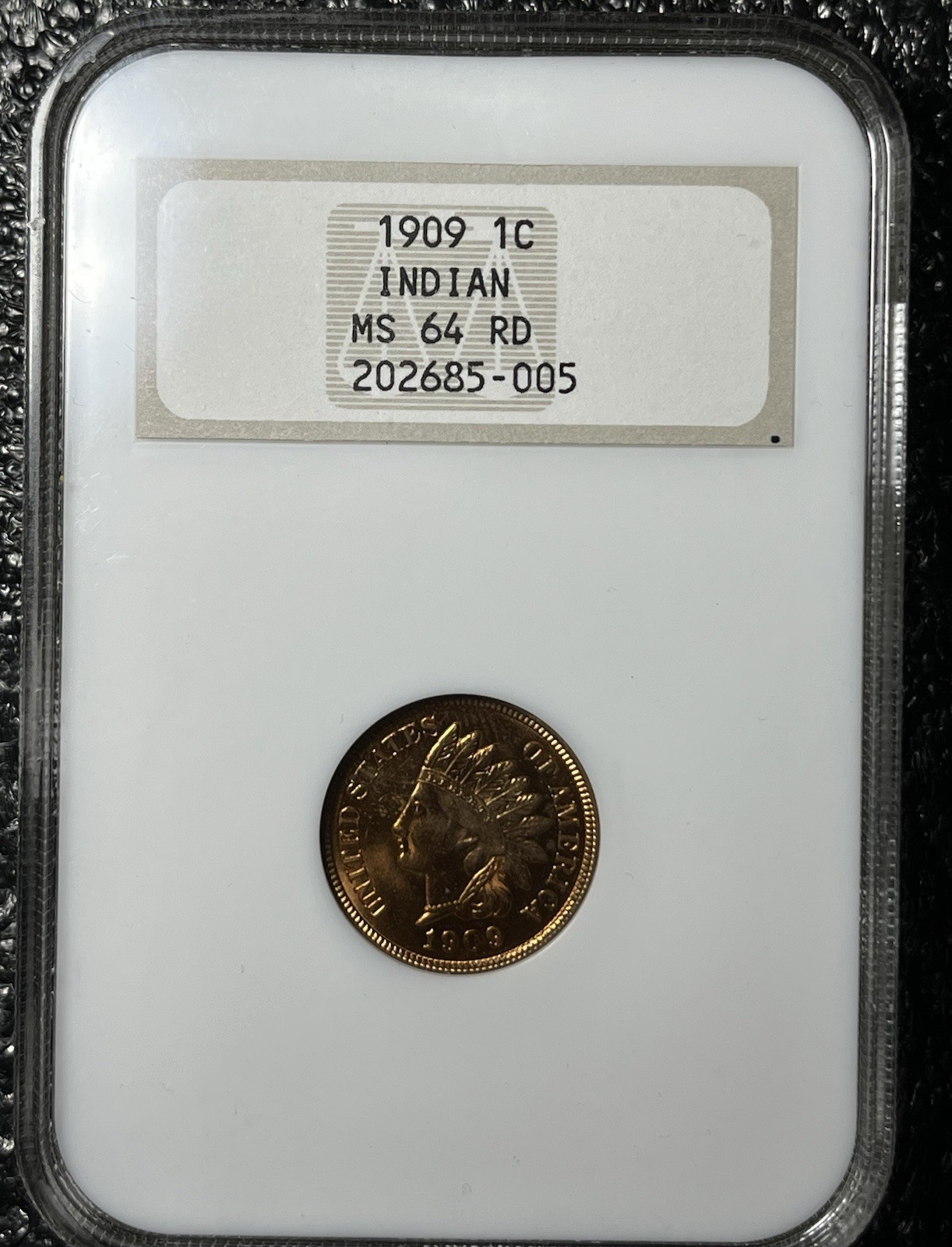 Rare NGC Gen 3 MS64RD 1909 Indian Head Cent, Red IHC In A Gold Embossed Fatty