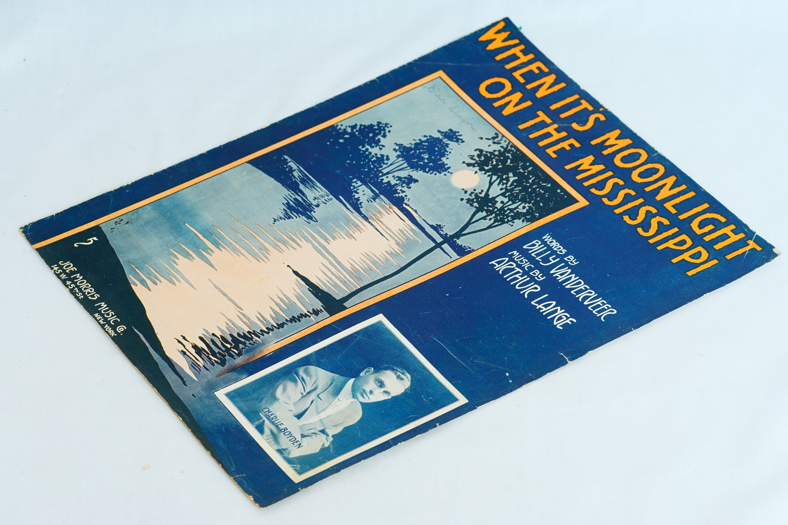 Arthur Lange When It\'s Moonlight On The Mississippi 1915 Sheet Music