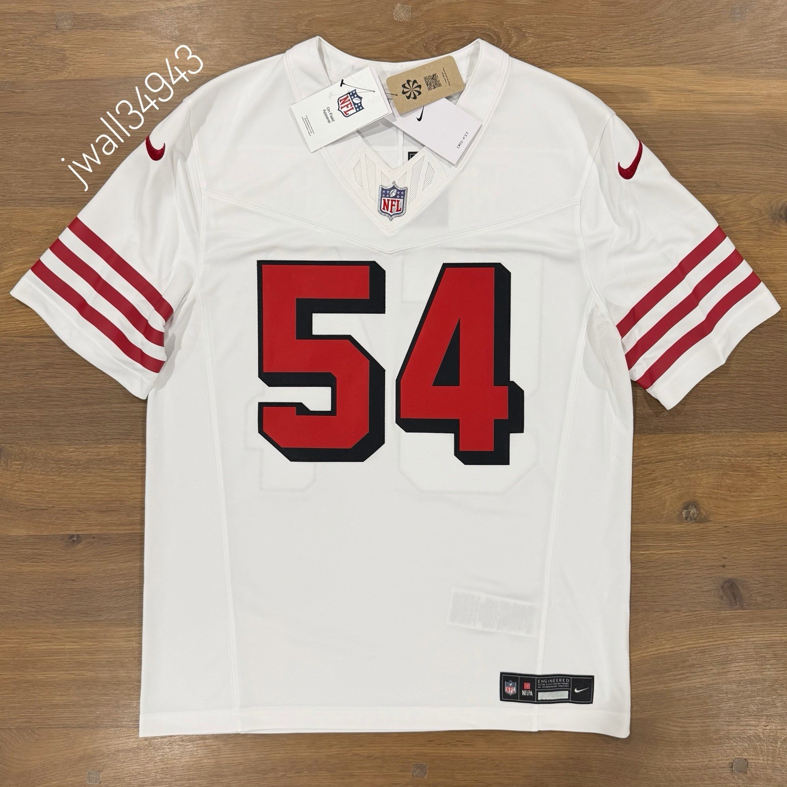 Nike Fred Warner San Francisco 49ers Alternate STITCHED NFL Limited Jersey White