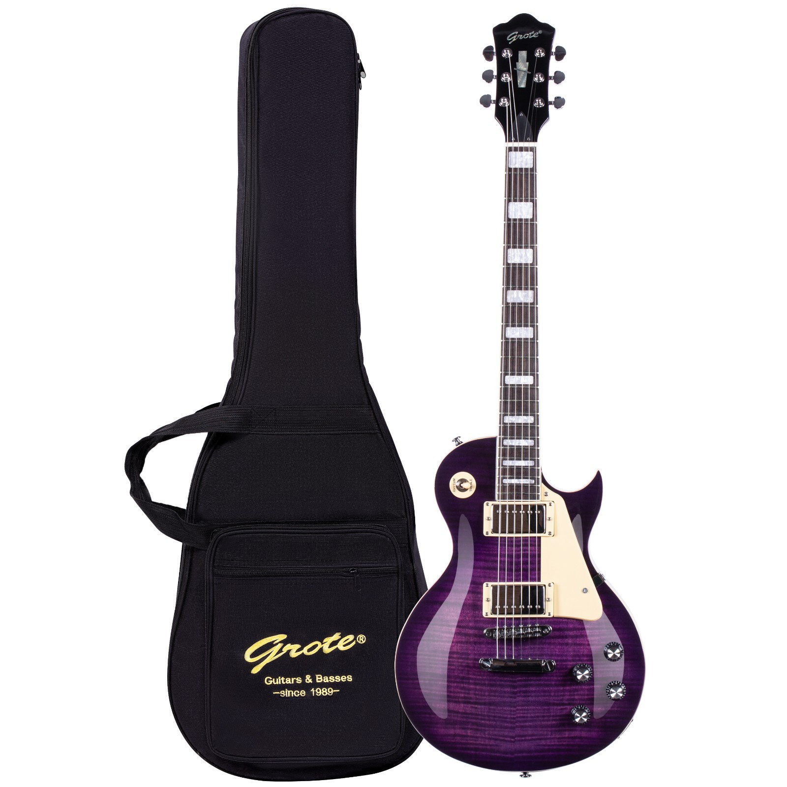 GROTE LPYS-006 Guitar Solid Body Electric Guitar with Gigbag (Purple) GROTE LPYS-006 Guitar Solid Body Electric Guitar with Gigbag (Purple)