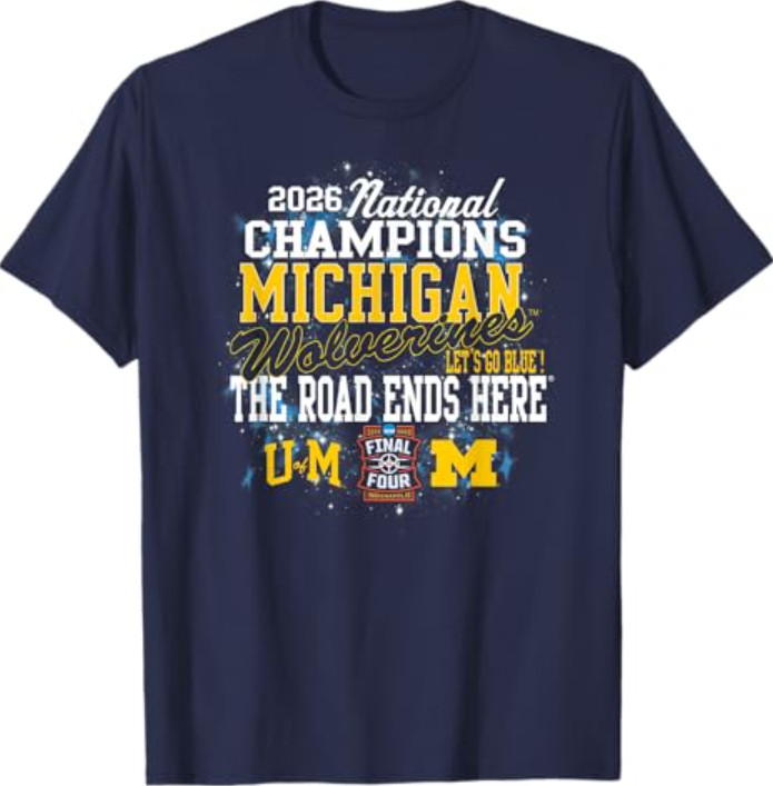 Michigan Wolverines 2026 National Champs Men's Basketball T-Shirt