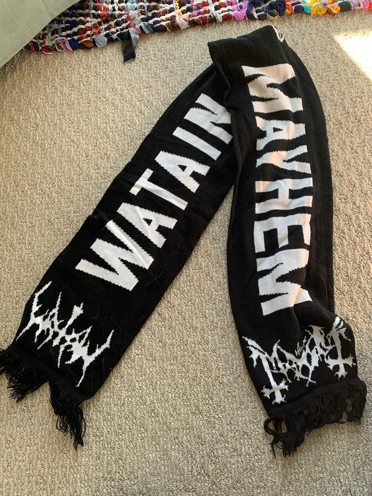 Mayhem & Watain Black Metal Warfare 2015 tour scarf RARE, Cradle Of Filth Slayer Mayhem & Watain Black Metal Warfare 2015 tour scarf RARE, Cradle Of Filth Slayer