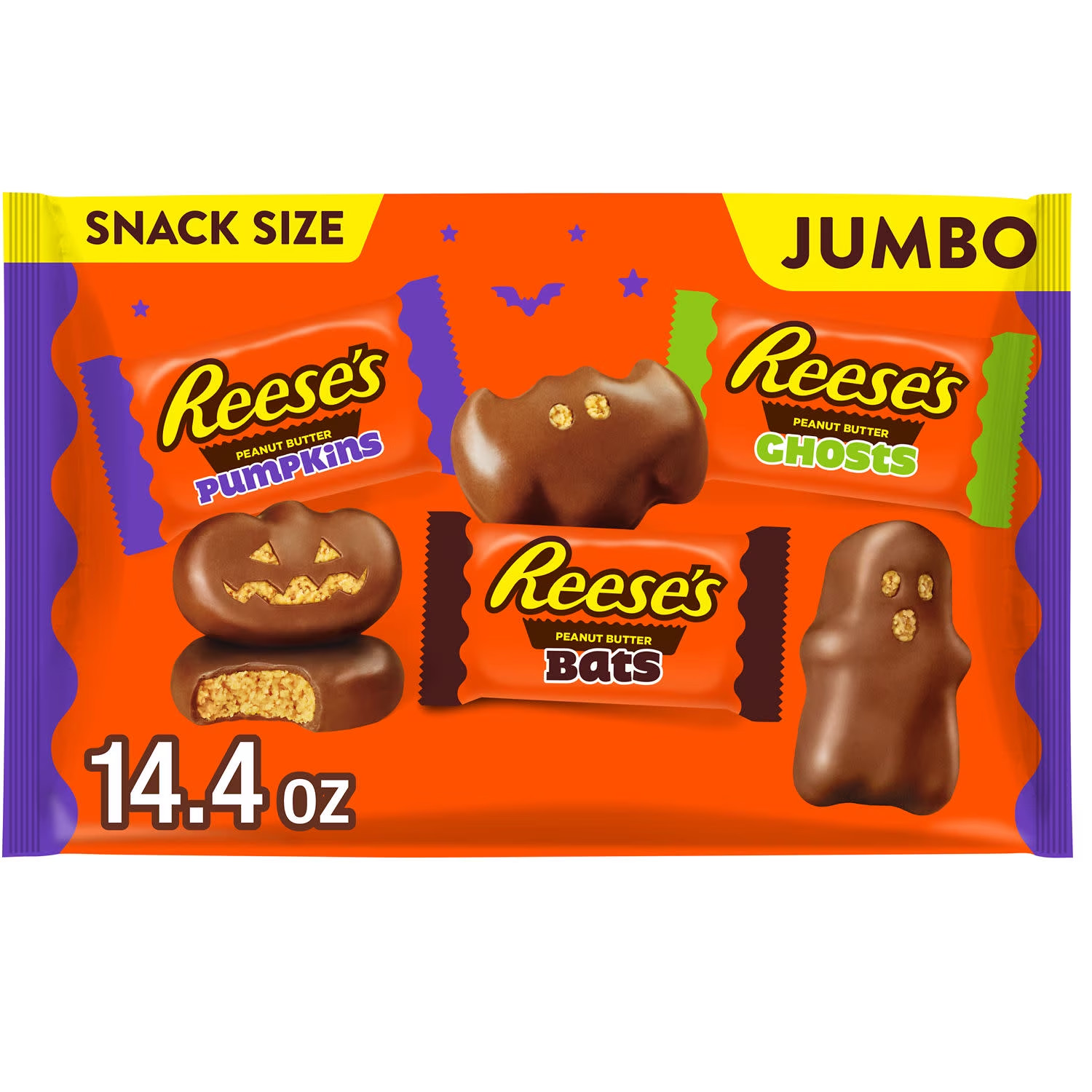 REESE\'S Assorted Milk Chocolate Snack Size Peanut Butter Shapes, Halloween Candy REESE\'S Assorted Milk Chocolate Snack Size Peanut Butter Shapes, Halloween Candy