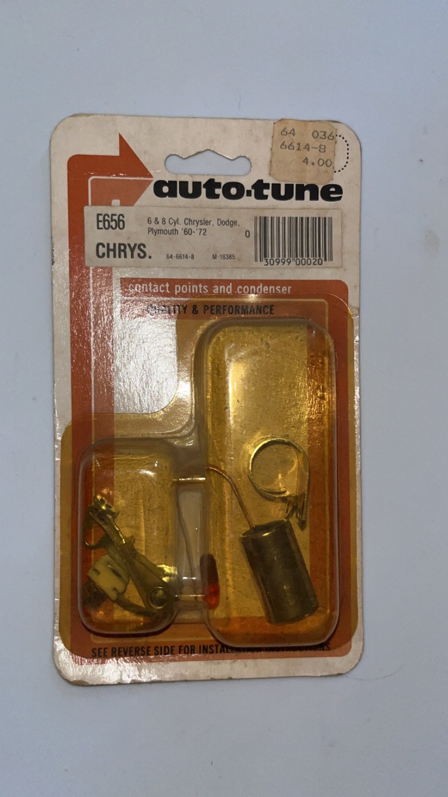 1960-72 6 and 8 cylinder Chrysler Dodge Plymouth points and condenser set 1960-72 6 and 8 cylinder Chrysler Dodge Plymouth points and condenser set