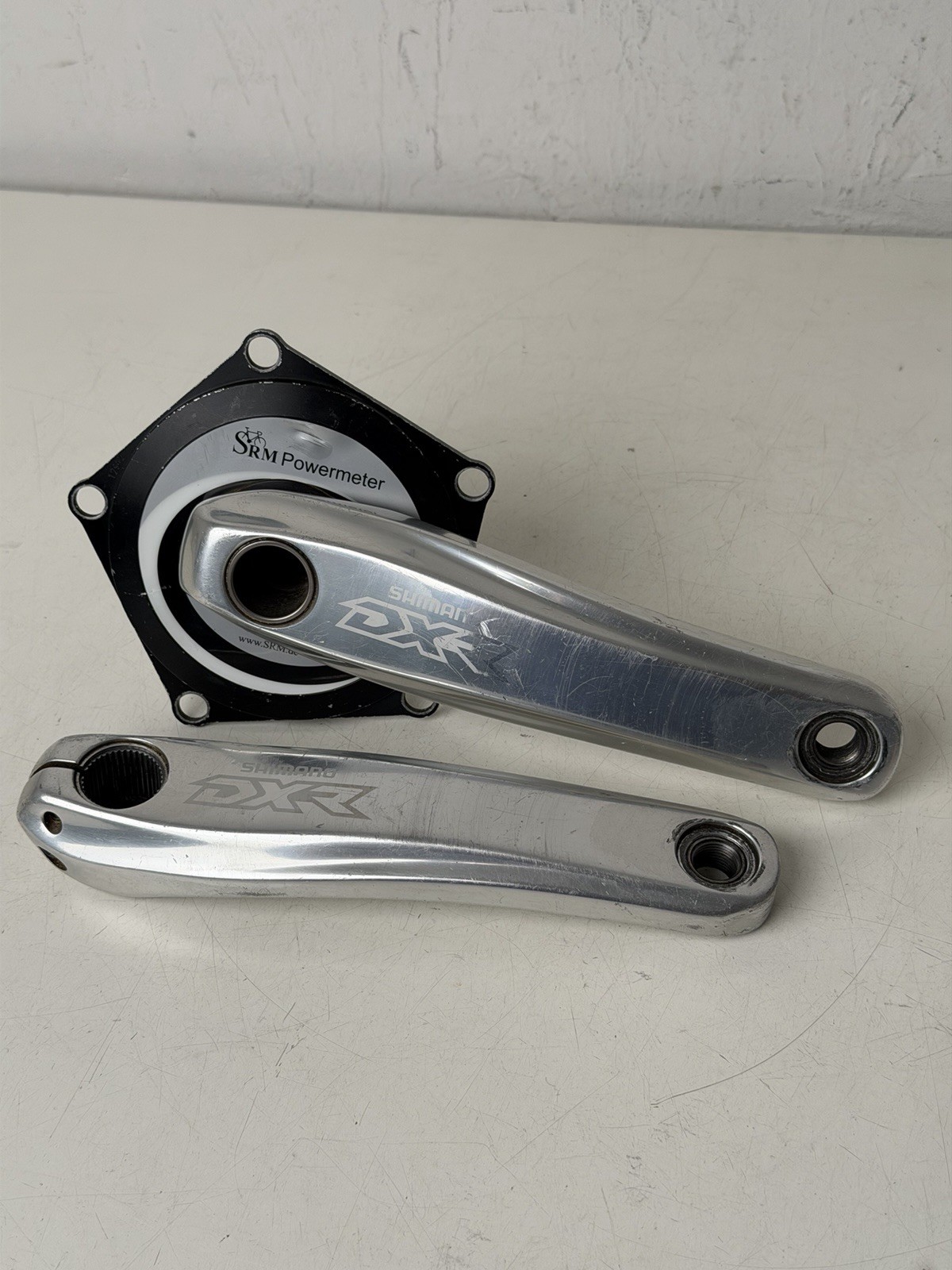 Rare Custom SRM Shimano DXR 180mm Power Meter Crankset BMX Racing Olympic 16.8
