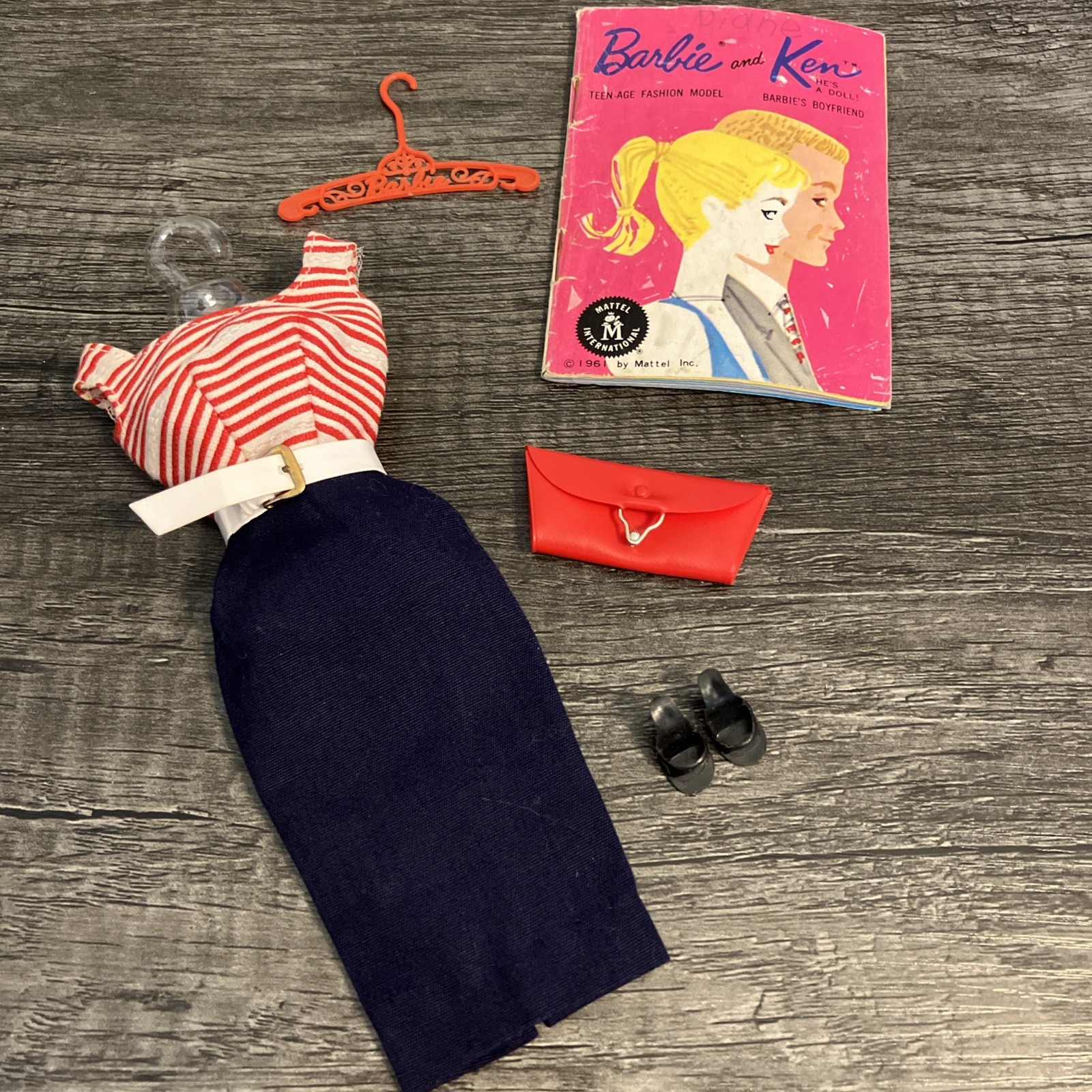 Vintage Barbie Fashion 918 Cruise Stripes COMPLETE 1960s Set W Extras MINTY