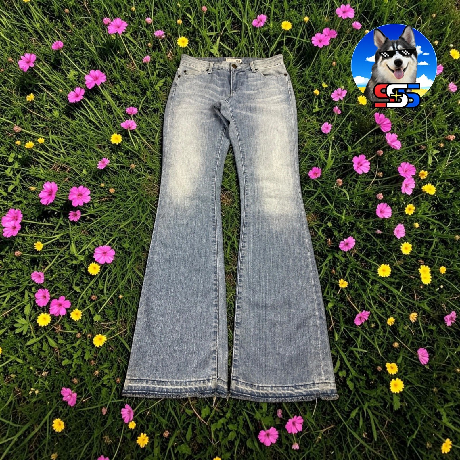 Y2K David Kahn Nikki Vintage Flare Light Wash Jeans Women\'s 26 Made in USA