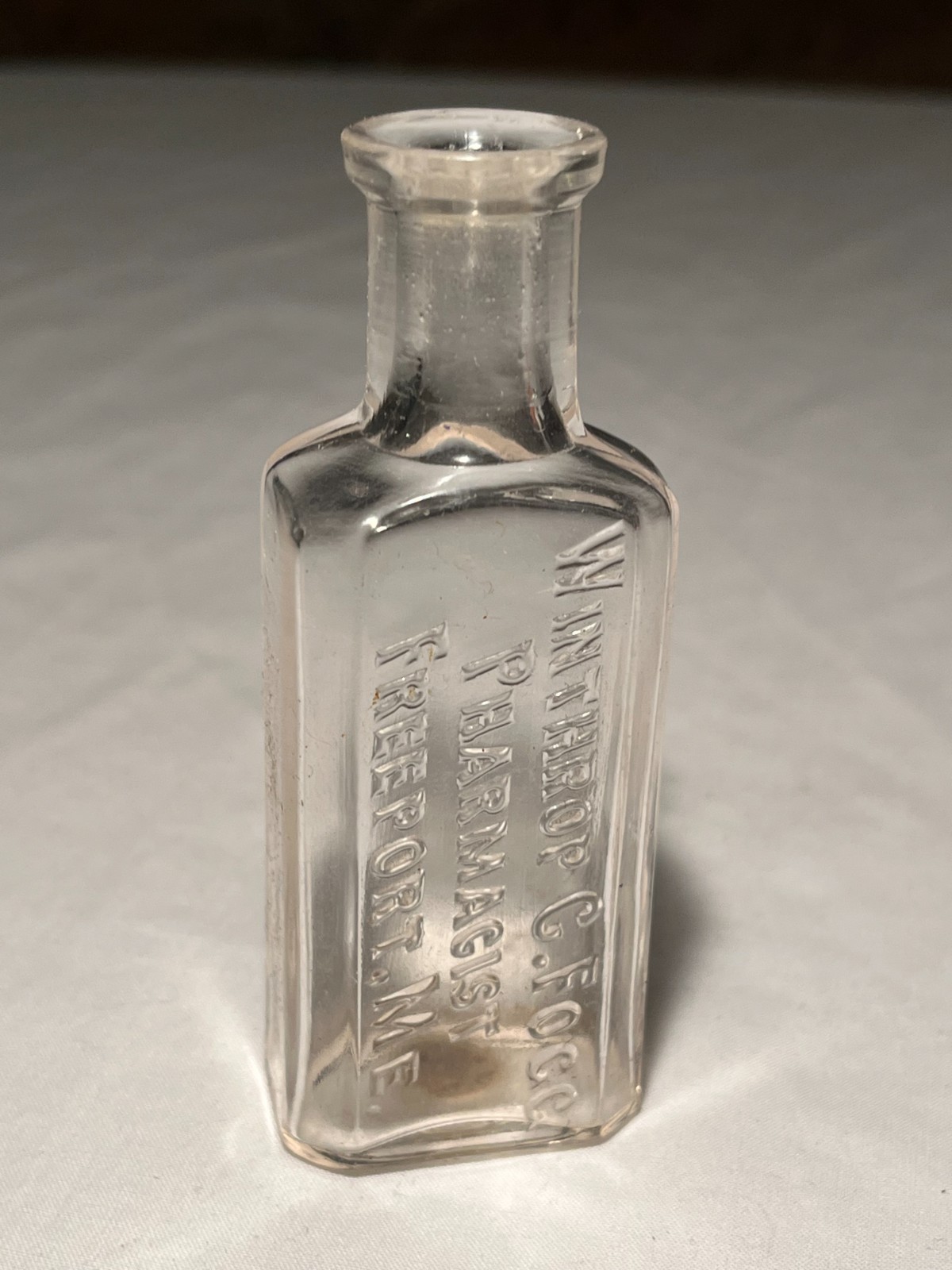 c1890s Winthrop C. Fogg Pharmacist Freeport, Maine Pharmacy Druggist Bottle c1890s Winthrop C. Fogg Pharmacist Freeport, Maine Pharmacy Druggist Bottle