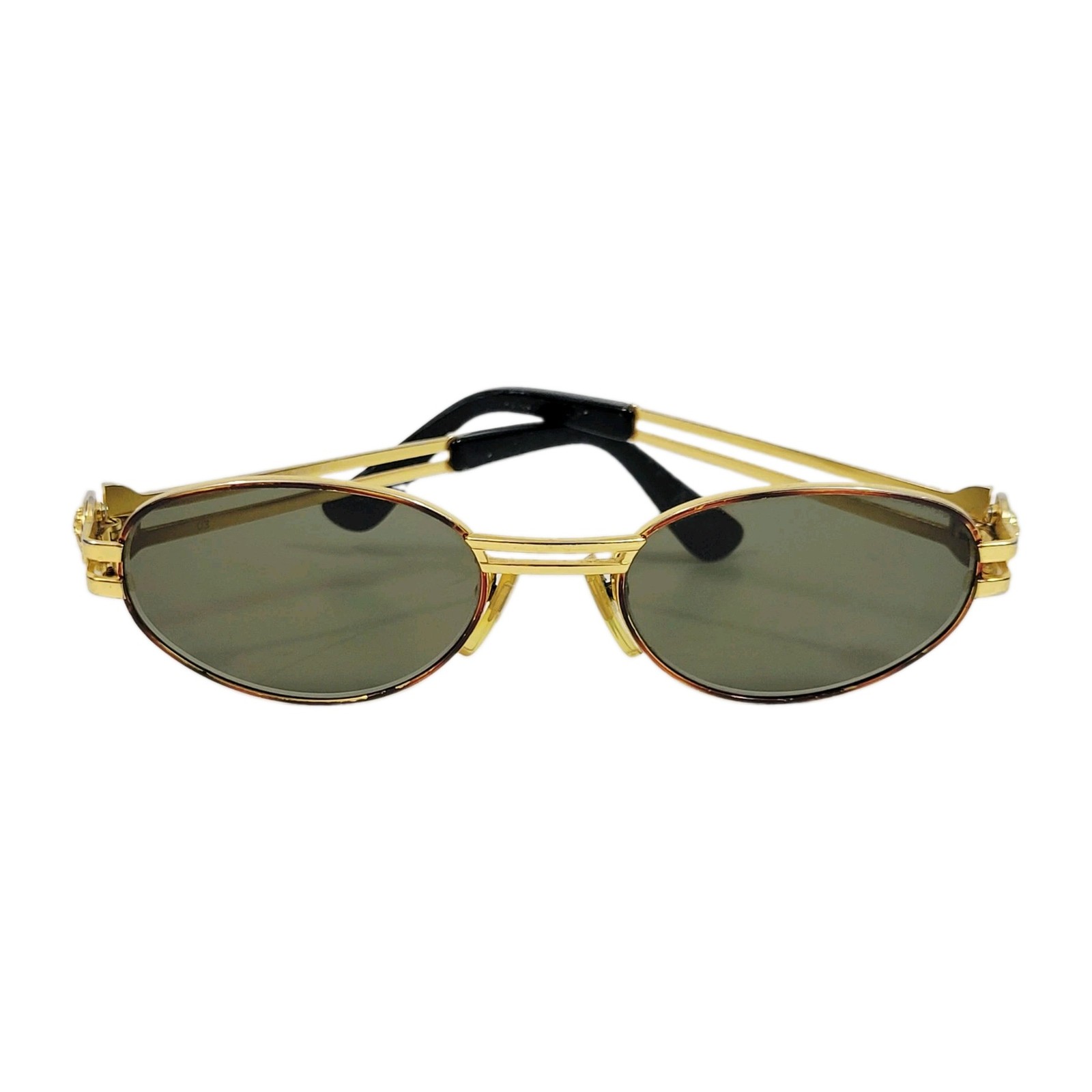 Versace Vintage Retro Sunglasses Medusa Gold Frame Oval Brown W Dark Lens 50mm Versace Vintage Retro Sunglasses Medusa Gold Frame Oval Brown W Dark Lens 50mm