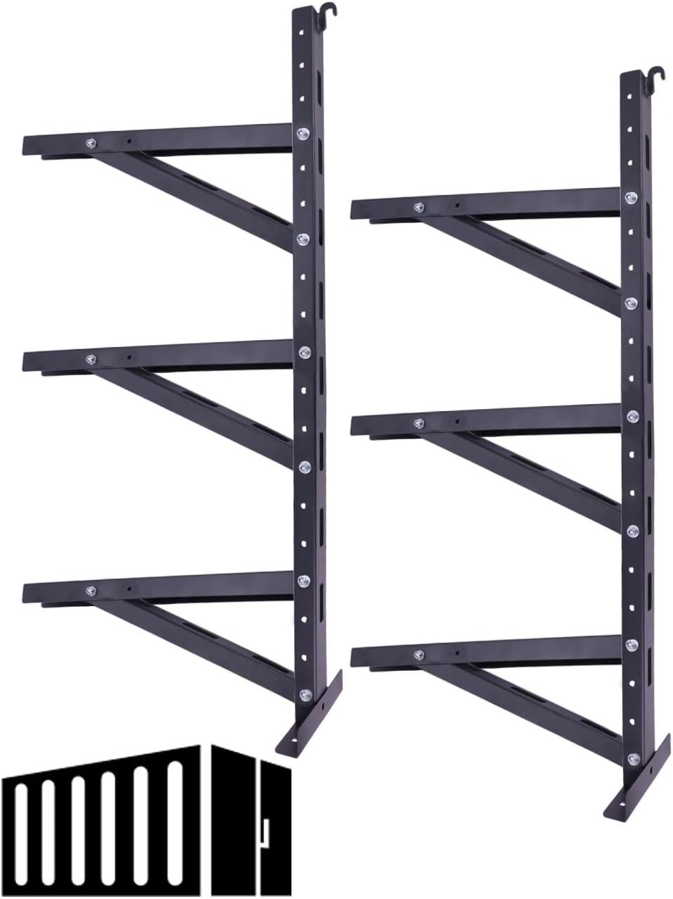2x Adjustable Cargo Shipping Container Shelving Shelf Brackets up to 1100 Lbs