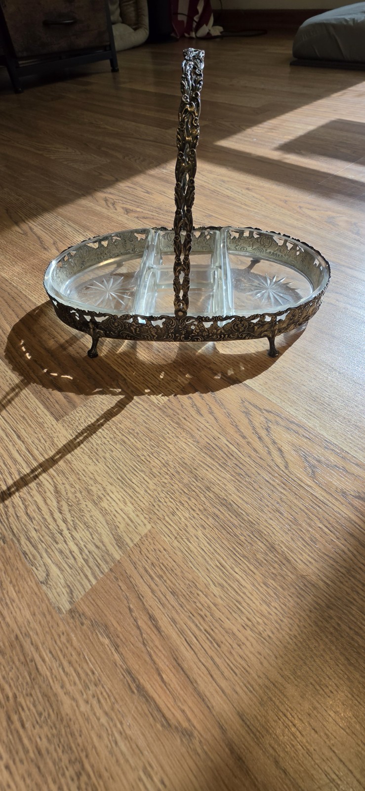 Incredible Rare Solid Sterling Silver Victorian Repousse Serving Tray/Basket 10” Incredible Rare Solid Sterling Silver Victorian Repousse Serving Tray/Basket 10”
