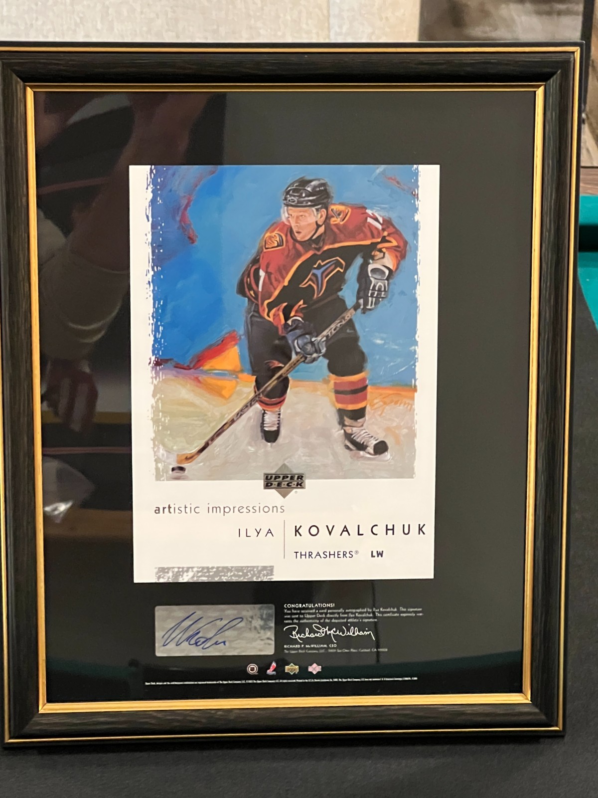 2002-03 UD Artistic Impressions Auto Framed 14x17 Ilya Kovalchuk 2002-03 UD Artistic Impressions Auto Framed 14x17 Ilya Kovalchuk