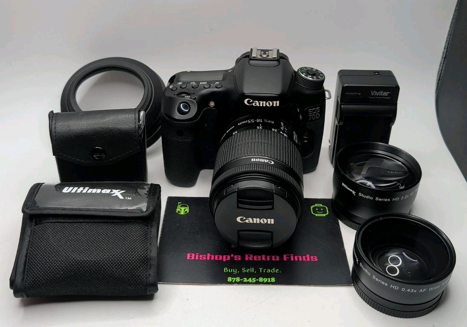 Canon EOS 70D Camera Body, Lens, Filters, Bag, Extras. Canon EOS 70D Camera Body, Lens, Filters, Bag, Extras.