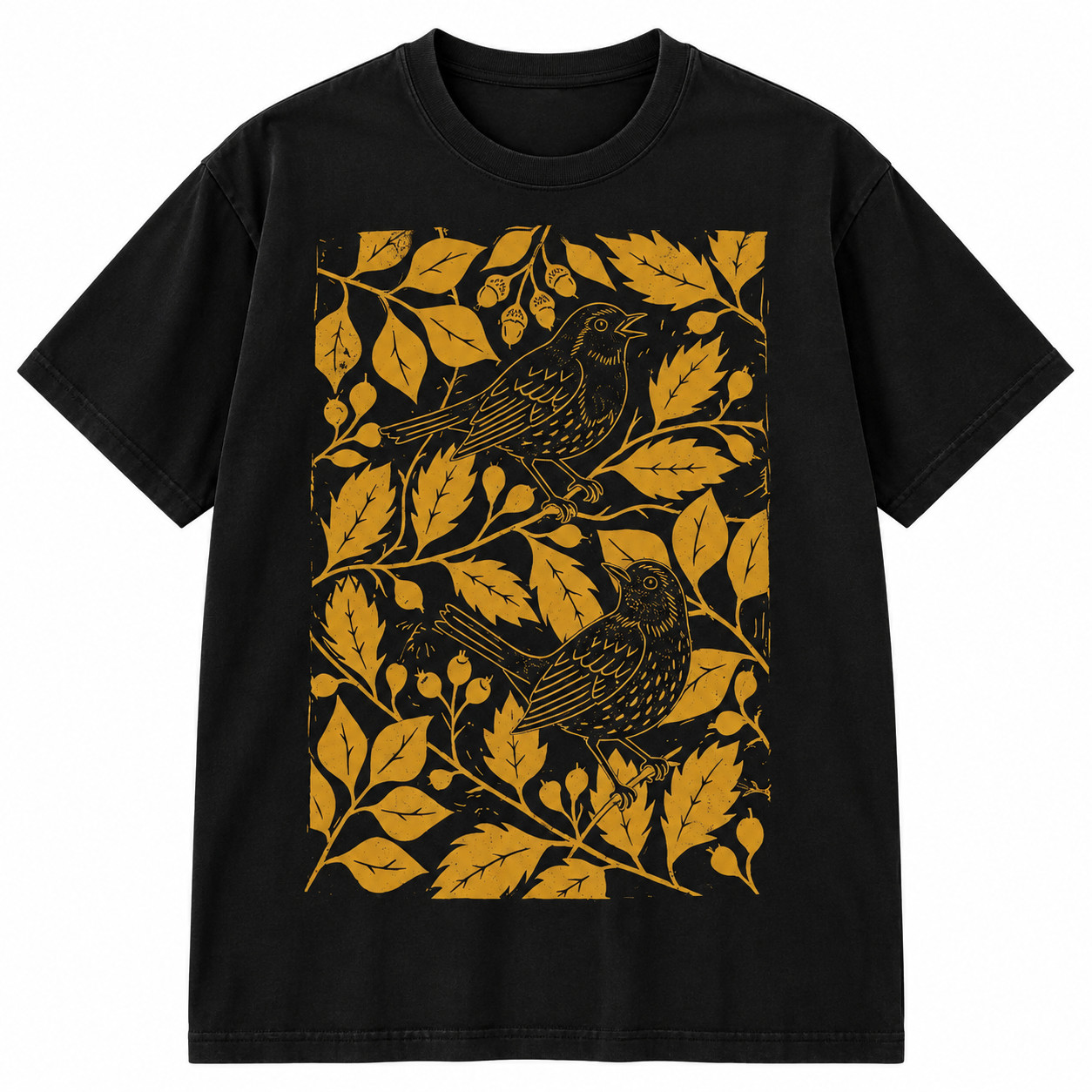 Vintage Songbird Botanical Floral Nature Graphic T-Shirt Vintage Songbird Botanical Floral Nature Graphic T-Shirt