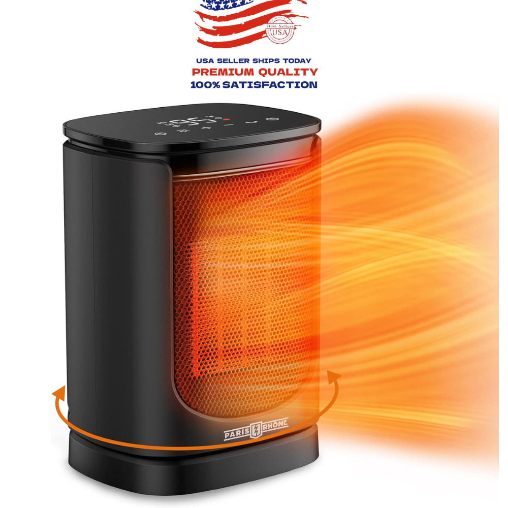 PARIS RHÔNE 1500W Electric Space Heater: Fast Heat 3 Modes Timer Safety Protect