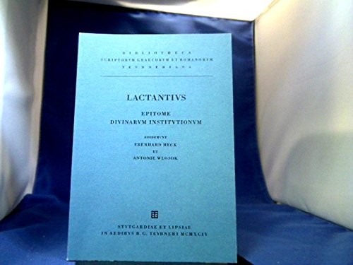 Lactanti, L. Caeli Firmiani, epitome divinarum institutionum - GOOD