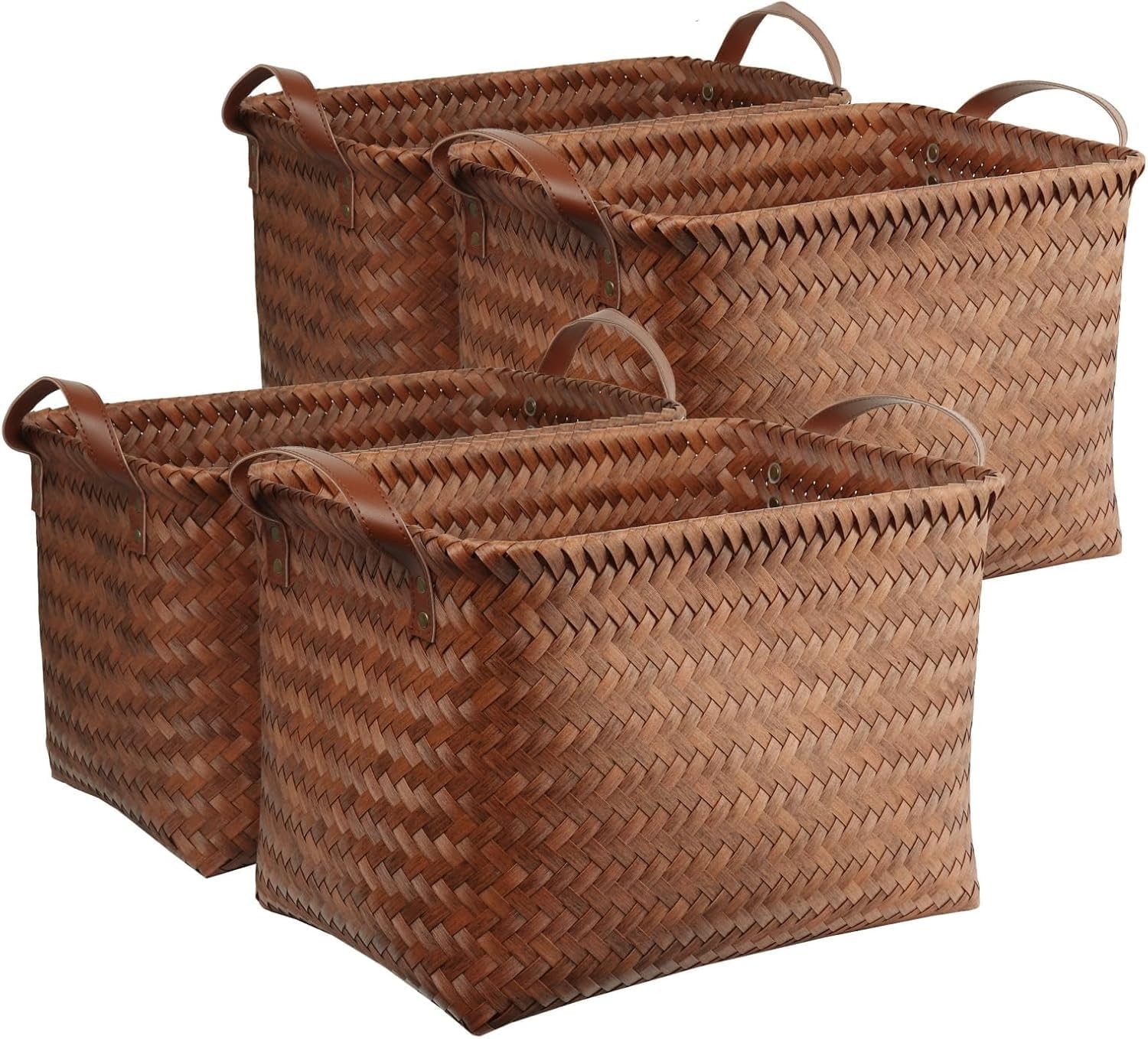 Handwoven Clothes Basket Laundry Hampers Large Wicker Storage Baskets for