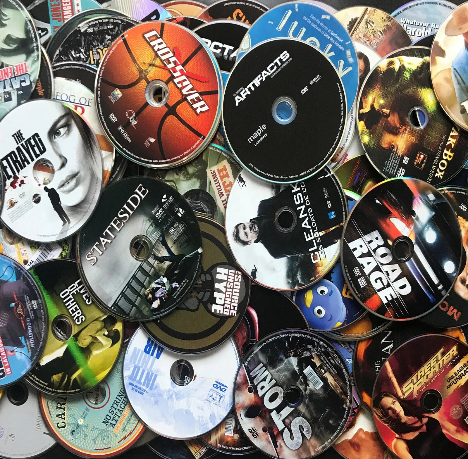 HUGE RANDOM DVD LOT OF 500 DVD'S - DISC ONLY -BULK WHOLESALE DVDS ships Fast