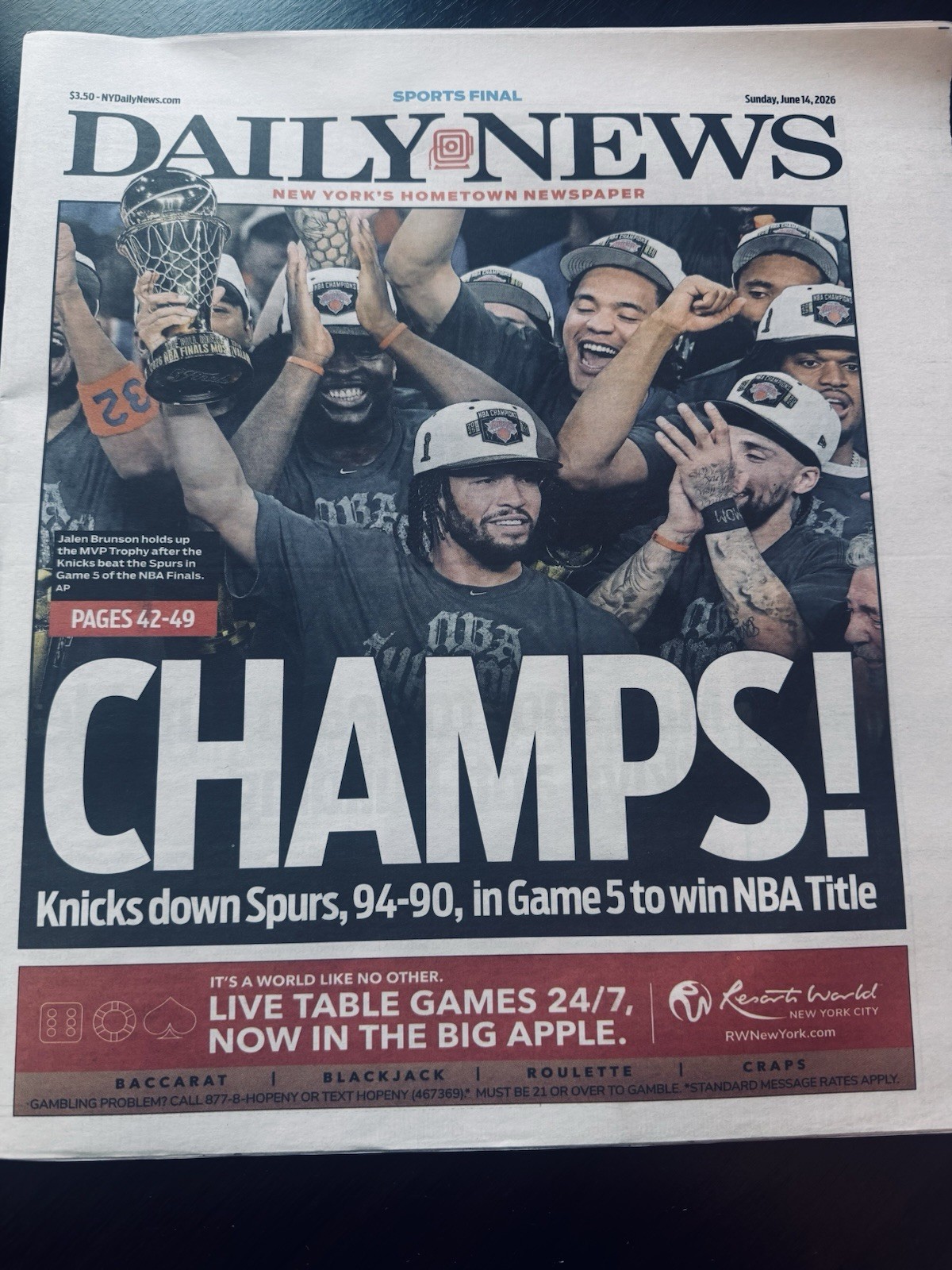Daily News Front Page Daily News Front Page