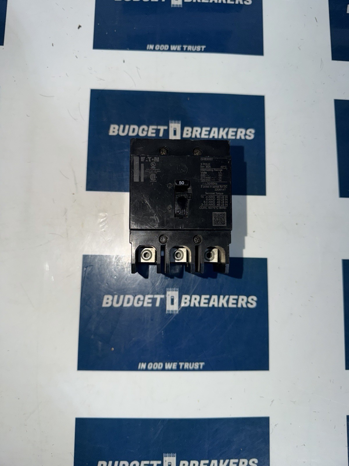 EATON GHB3050 50A 3-Pole Circuit Breaker SHIPS SAME DAY EATON GHB3050 50A 3-Pole Circuit Breaker SHIPS SAME DAY