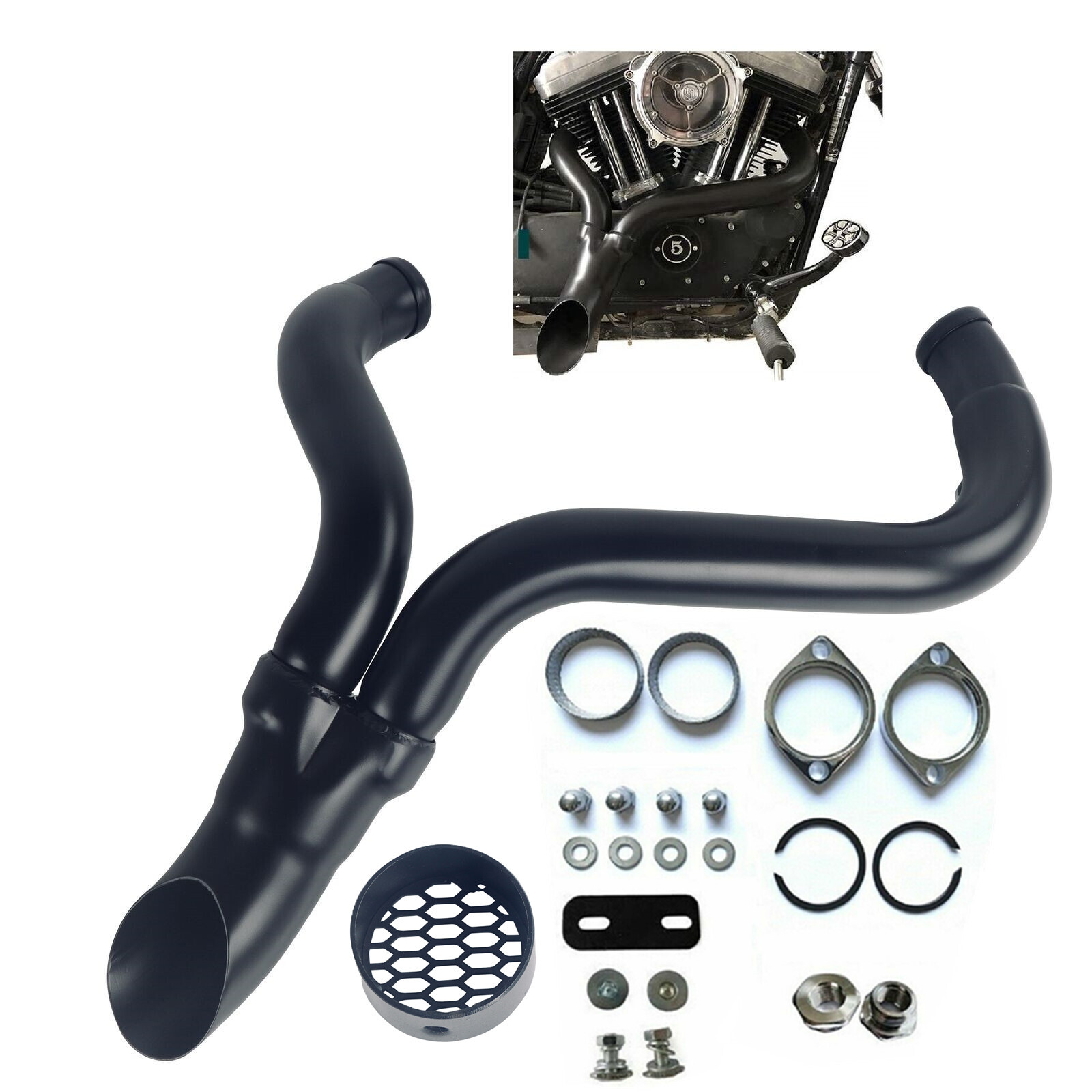 SHARKROAD 2-1 for Harley Sportster Exhaust,Touring Exhaust, Dyna Exhaust Upgrade