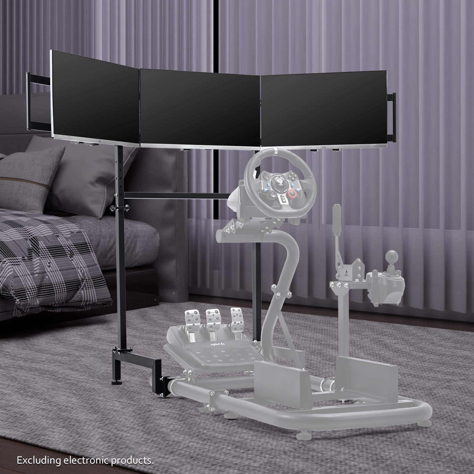 Hottoby Racing Triple Monitor Stand For Any Racing Sim Cockpit Support 3 Screens
