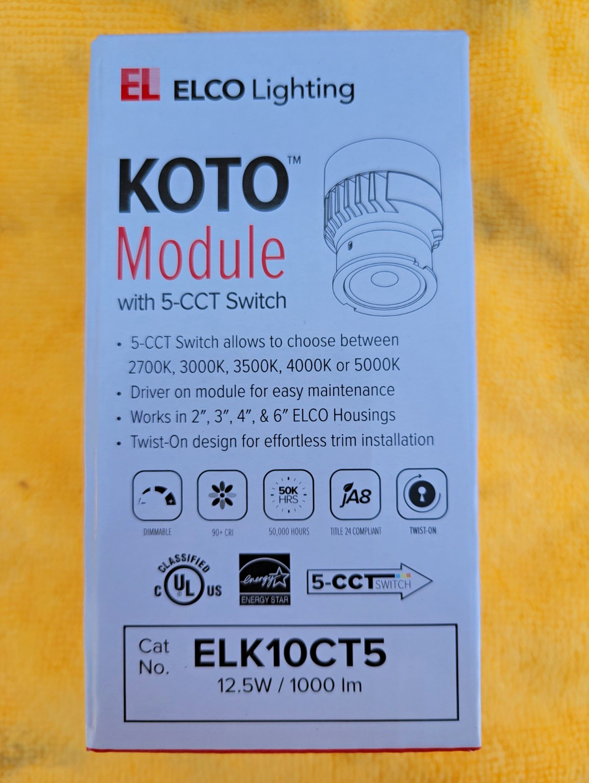 ELCO Lighting KOTO ELK10CT5 LED Module 12.5W 5-CCT Switch Dimmable 120V ELCO Lighting KOTO ELK10CT5 LED Module 12.5W 5-CCT Switch Dimmable 120V