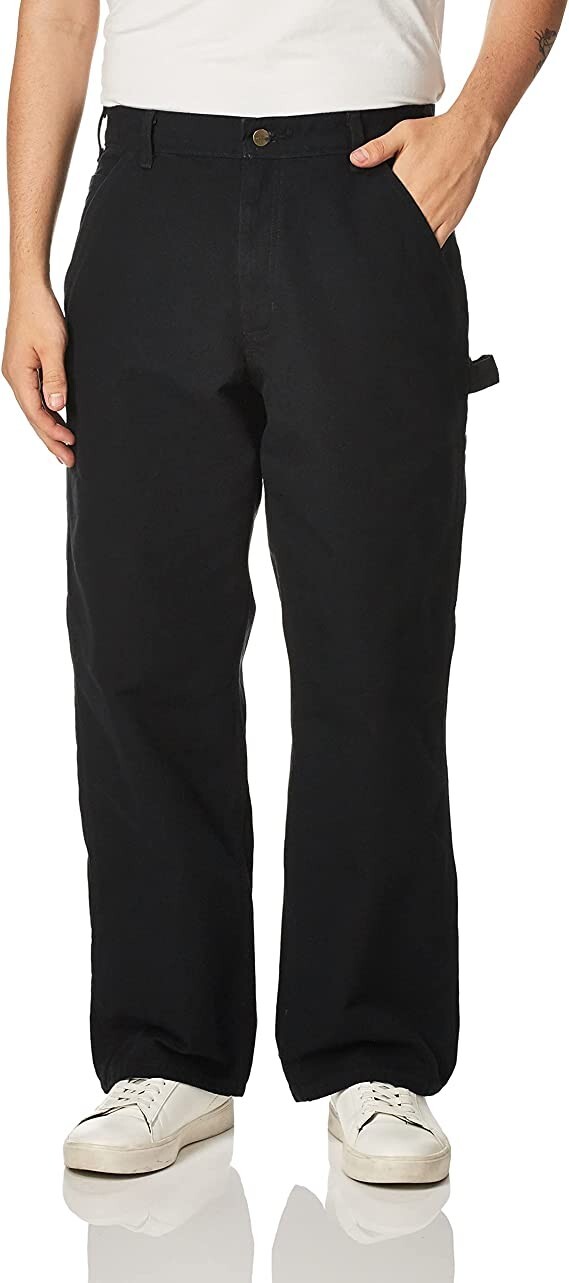 NWoT Carhartt Men\'s Washed-Duck Work Dungaree Pants Size 42x30 Black $80 HH178