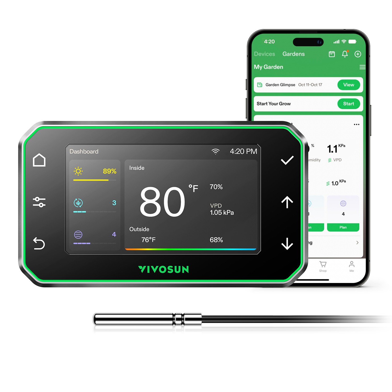 VIVOSUN E42A+ GrowHub Smart Environmental Controller for Grow Tent WiFi-Control VIVOSUN E42A+ GrowHub Smart Environmental Controller for Grow Tent WiFi-Control