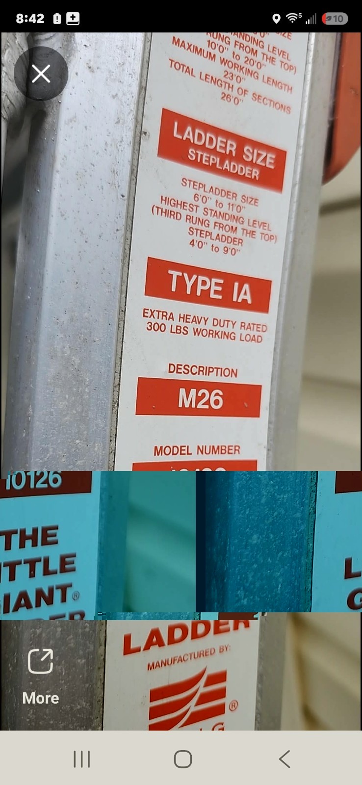 Little Giant Type IA Extra Heavy Duty Ladder 300 lb Working Load Model M26