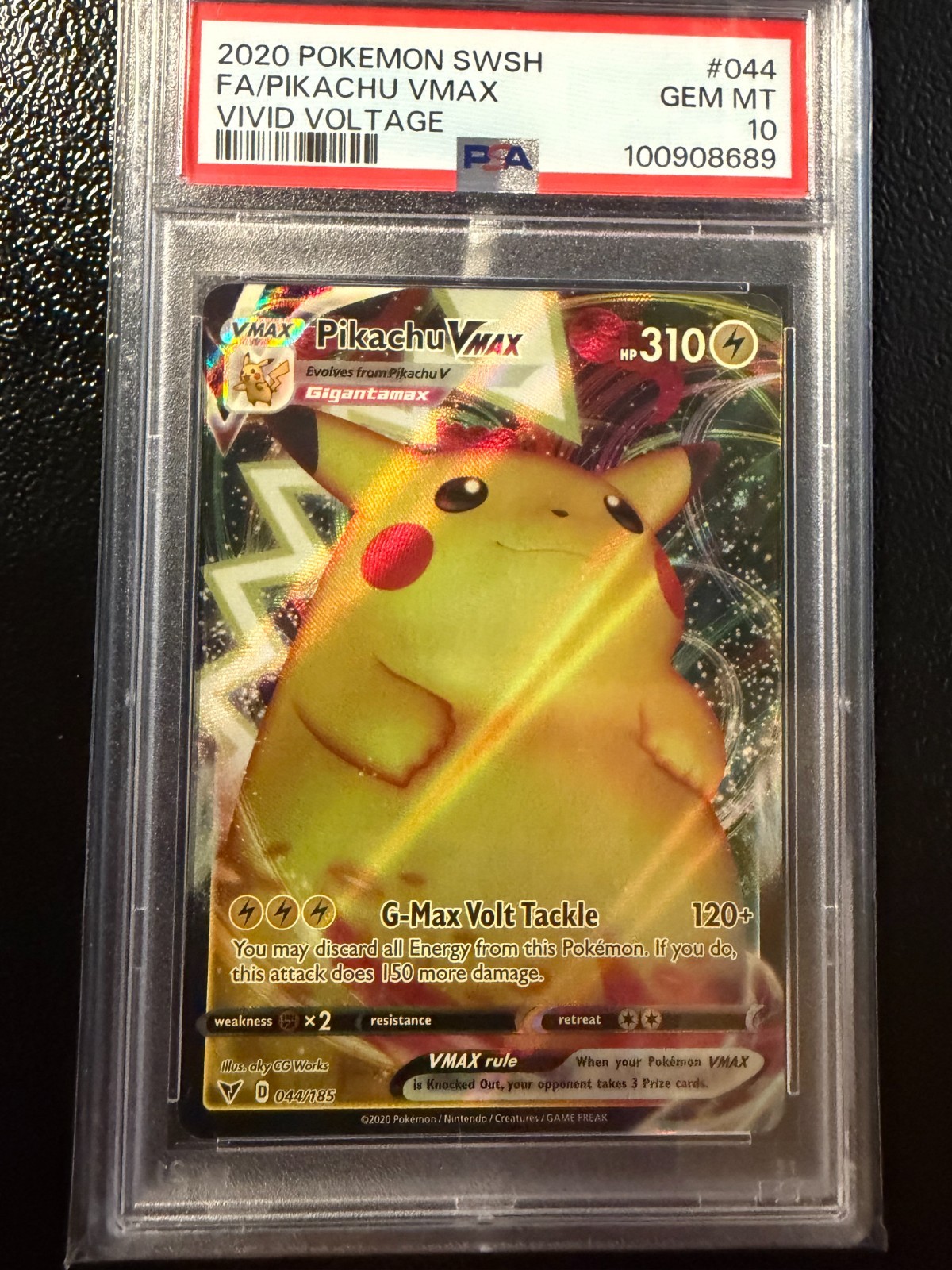 2020 POKEMON SWORD & SHIELD VIVID VOLTAGE #044 FULL ART PIKACHU VMAX PSA 10 2020 POKEMON SWORD & SHIELD VIVID VOLTAGE #044 FULL ART PIKACHU VMAX PSA 10