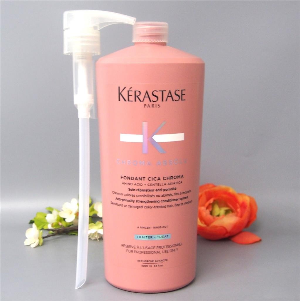 WITH PUMP Kerastase Chroma Absolu Fondant Cica Chroma 1000ml / 34oz