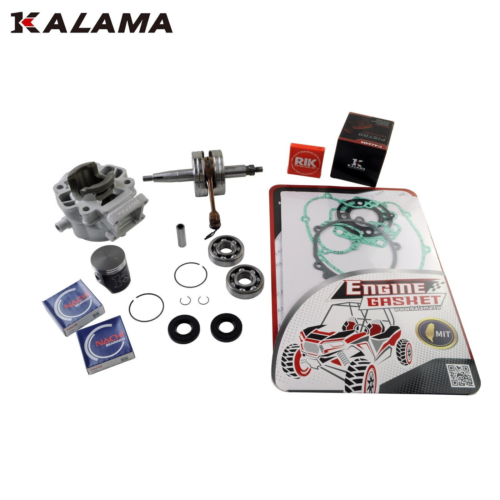 2006-2021 KX 65 Engine Rebuild Kit KALAMA Crankshaft Cylinder Piston Gaskets