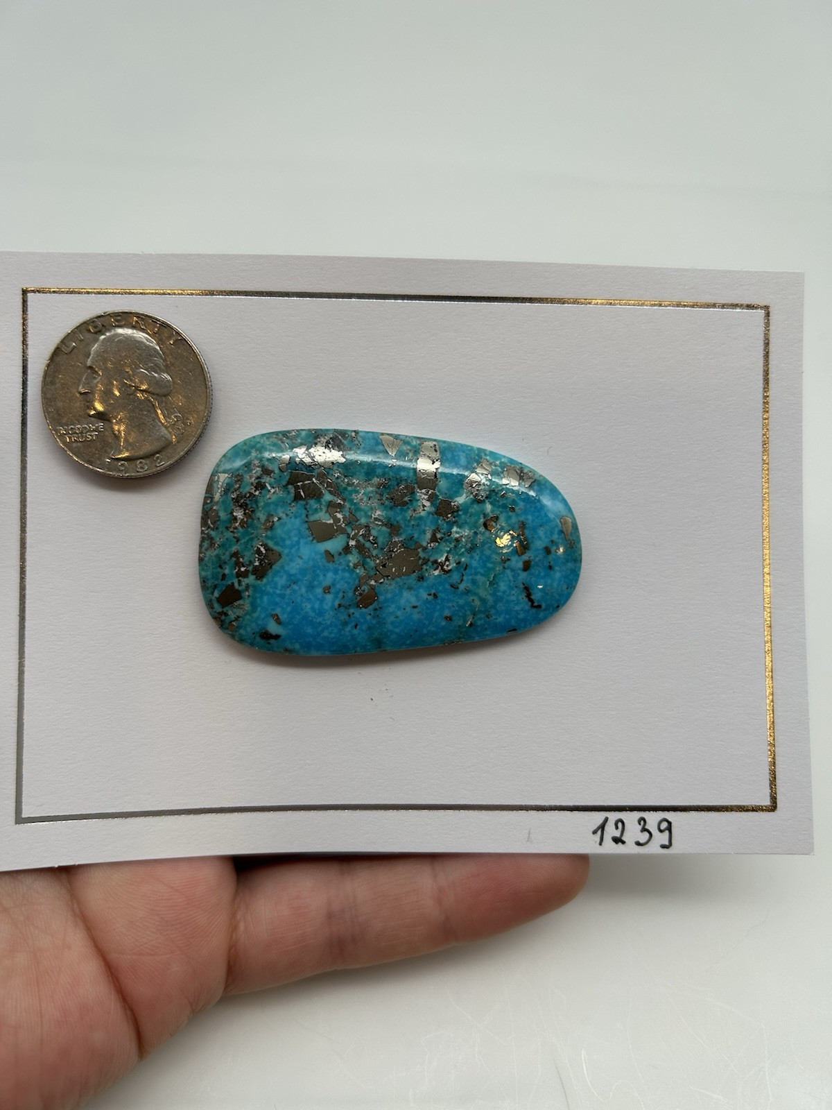 Natural Turquoise with Pyrite Cabochon 23Grams. 117Ct. #1239 Natural Turquoise with Pyrite Cabochon 23Grams. 117Ct. #1239