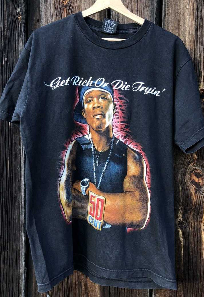 Vintage 2003 50 Cent T-Shirt Get Rich or Die Tryin' - G-Unit Rare Rap tee PA7416 Vintage 2003 50 Cent T-Shirt Get Rich or Die Tryin' - G-Unit Rare Rap tee PA7416