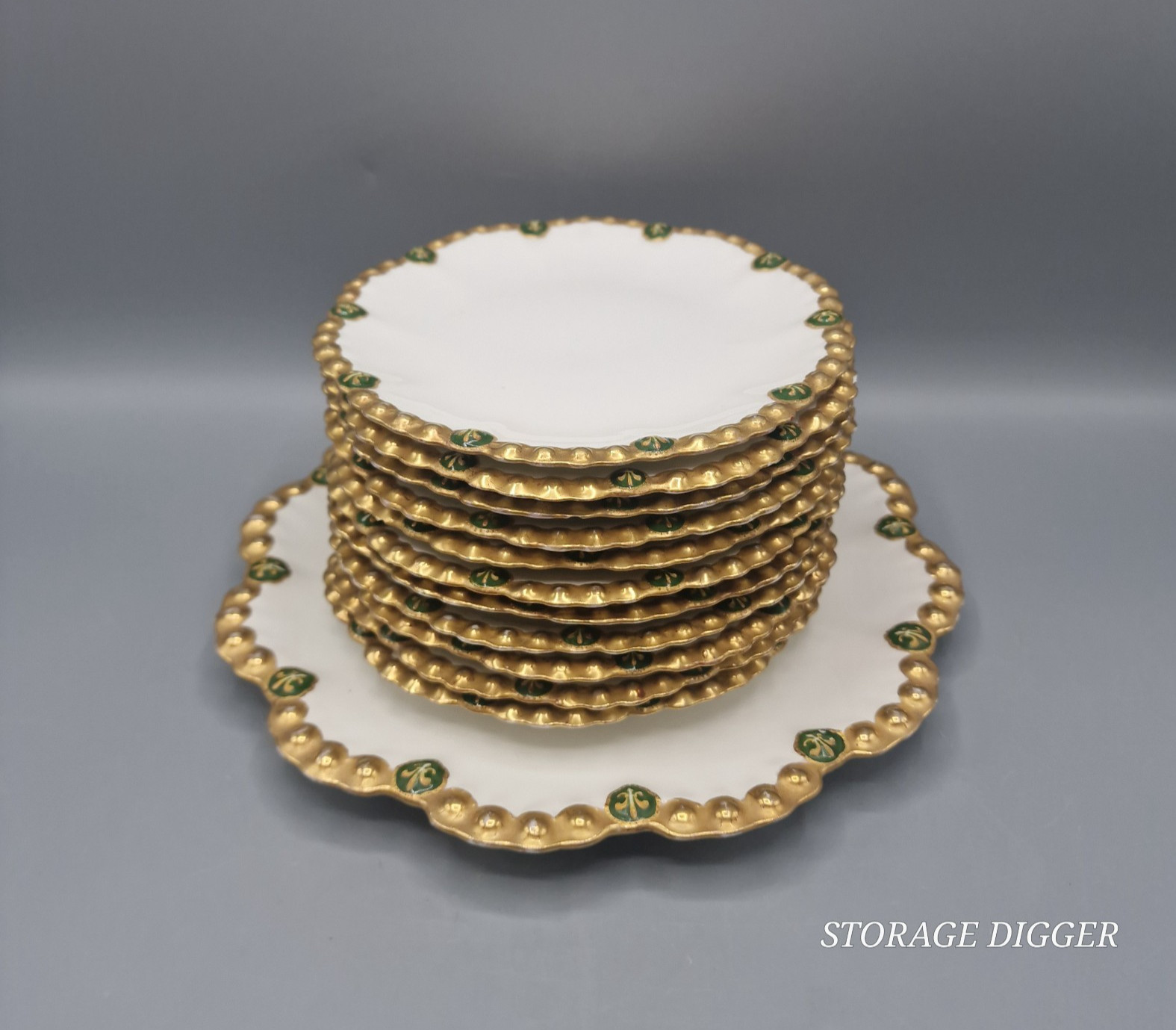 Antique L. Straus & Sons Limoges France 1890-1920 Luncheon Plates 6.5\