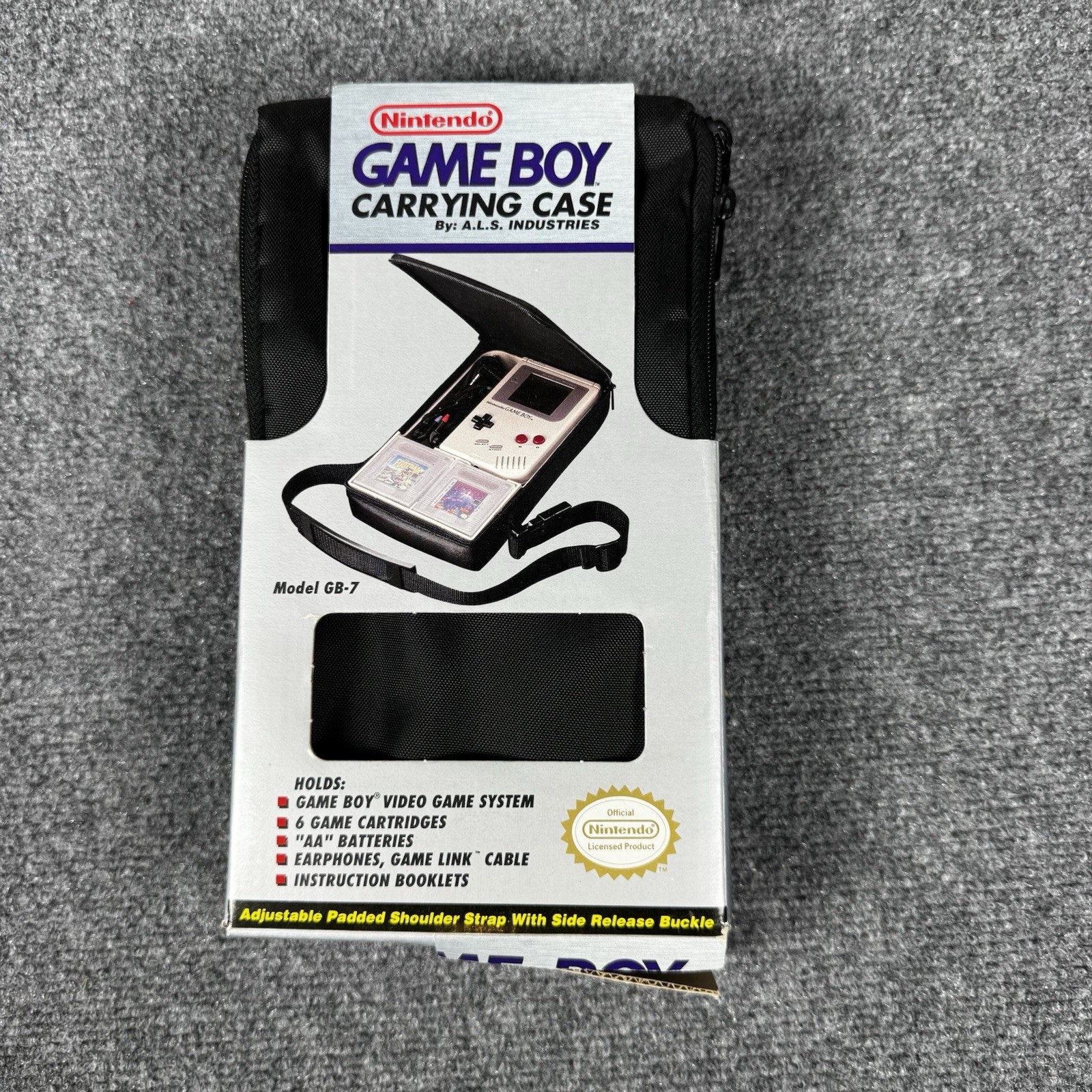 VINTAGE 1993 Official Nintendo Game Boy Carrying Case Black Model GB-7 ALS NIB VINTAGE 1993 Official Nintendo Game Boy Carrying Case Black Model GB-7 ALS NIB