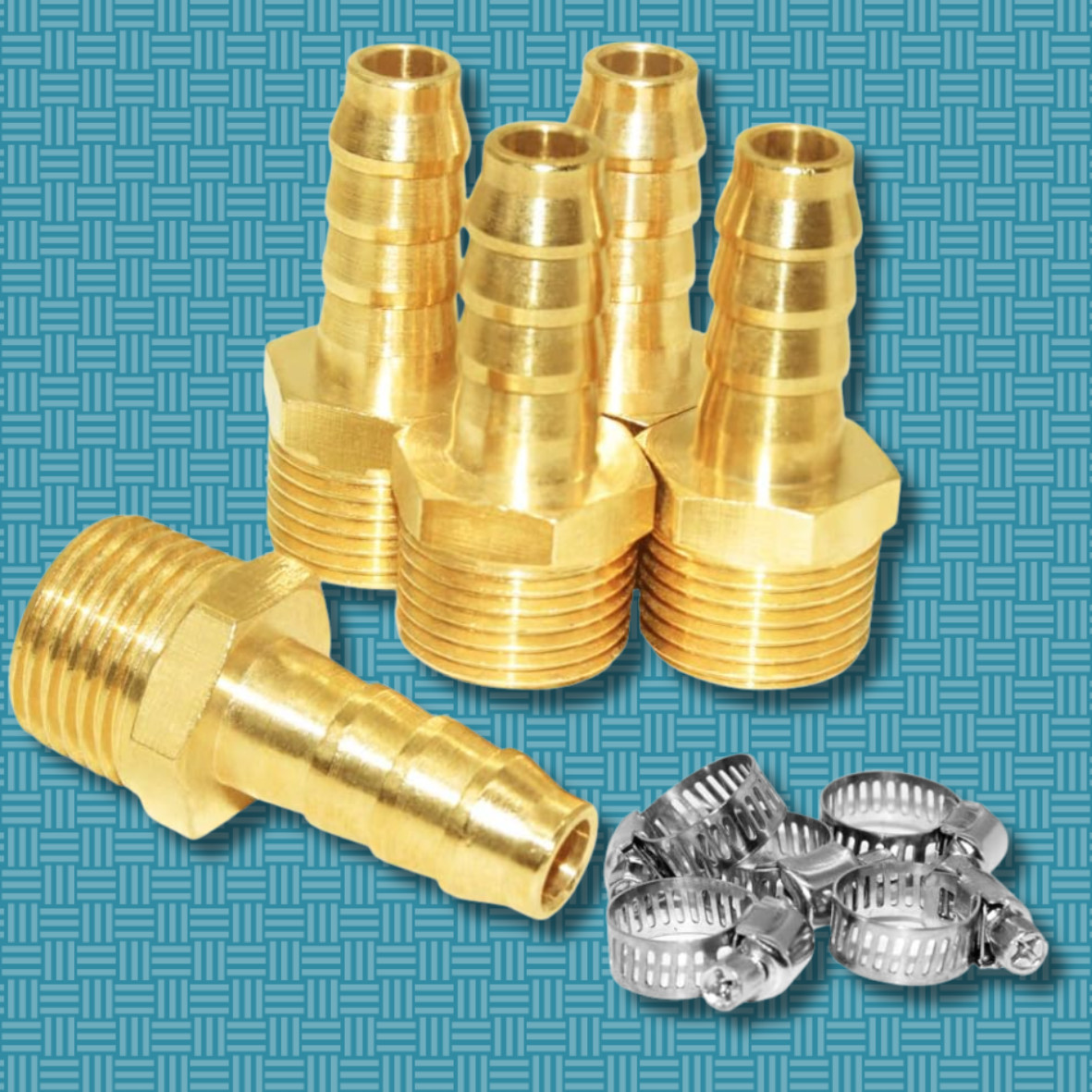 5PCS Brass 3/8In Hose Barb to 3/8In Male NPT Hose Fitting,Water Fuel Air Metals 5PCS Brass 3/8In Hose Barb to 3/8In Male NPT Hose Fitting,Water Fuel Air Metals
