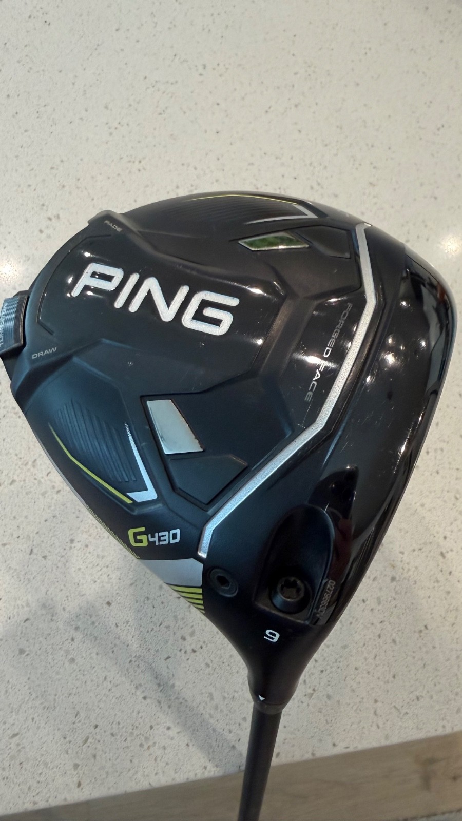 ping g430 max driver 9 degree, 55g shaft. With Headcover