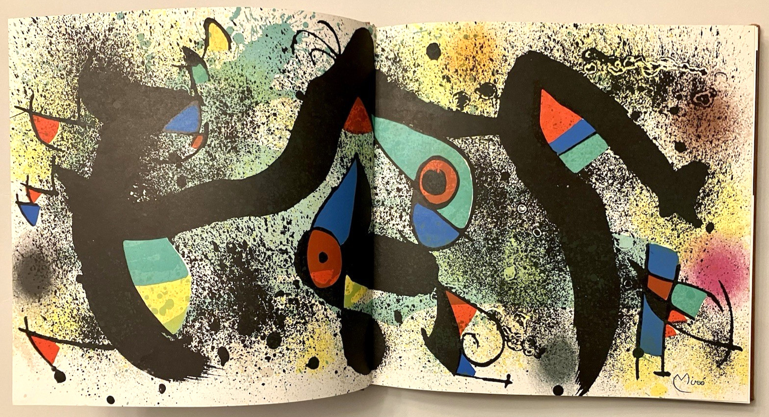Joan Miro double page color lithograph, Ceramiques, 1974, printed by Maeght, art