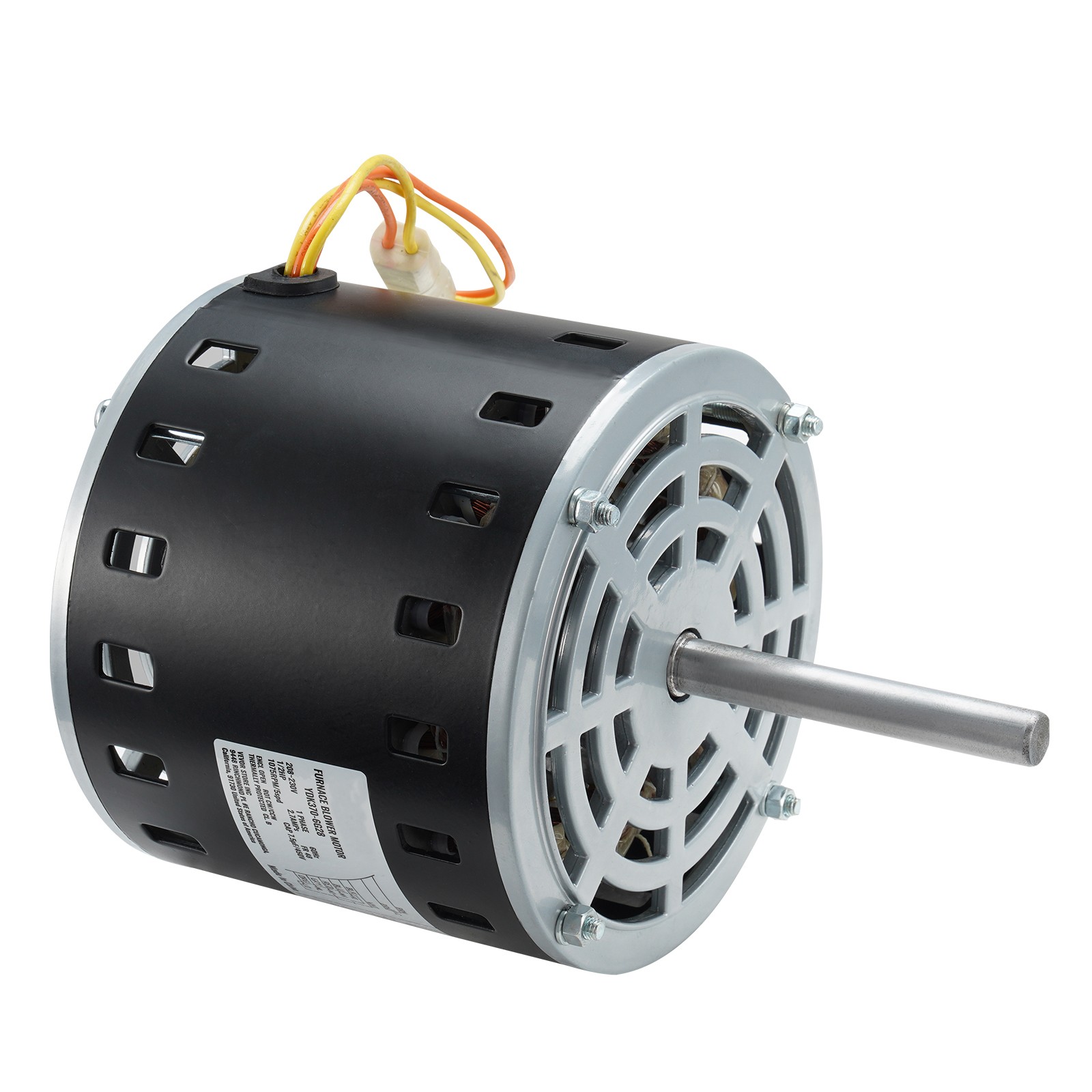 Uimoso 1/2HP Furnace Blower Motor 208-230V 1075RPM 5 Speeds 48 Frame 1 Phase