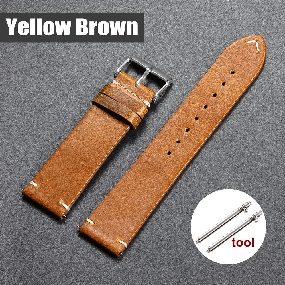 Retro Oil Wax Genuine Leather Watch Band 18 19 20 21 22 24mm Thin Cowhide Strap. Retro Oil Wax Genuine Leather Watch Band 18 19 20 21 22 24mm Thin Cowhide Strap.