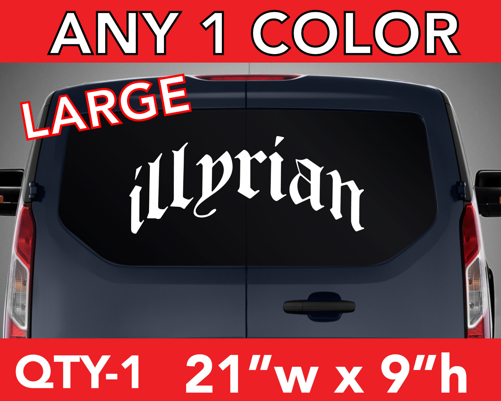 ALBANIA ALBANIAN ILLYRIAN SOLID LETTERS WINDOW LARGE DECAL STICKER 21\