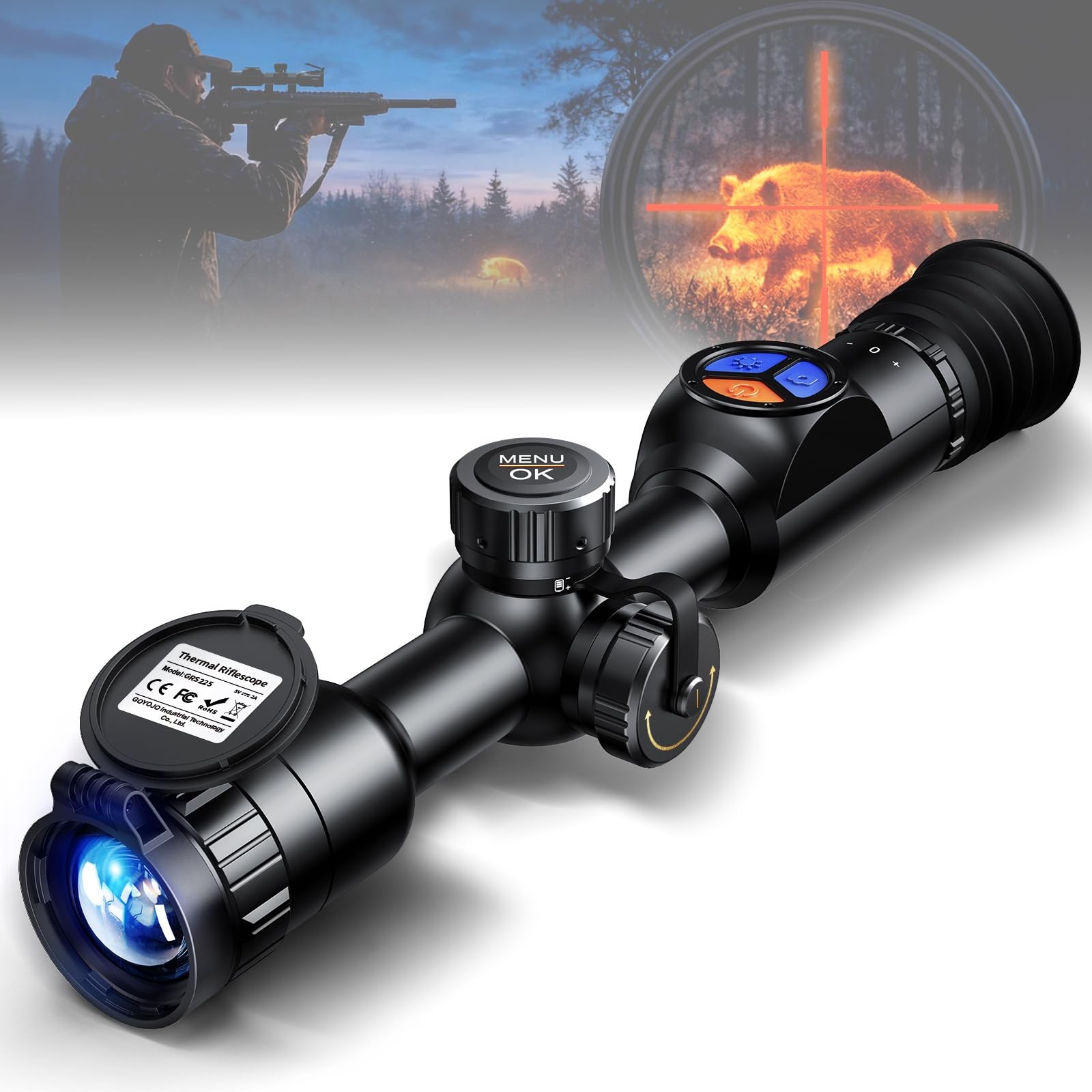 GOYOJO  Thermal Rifle Scope for Hunting Optics Thermal Scope 256×192 Sensor 