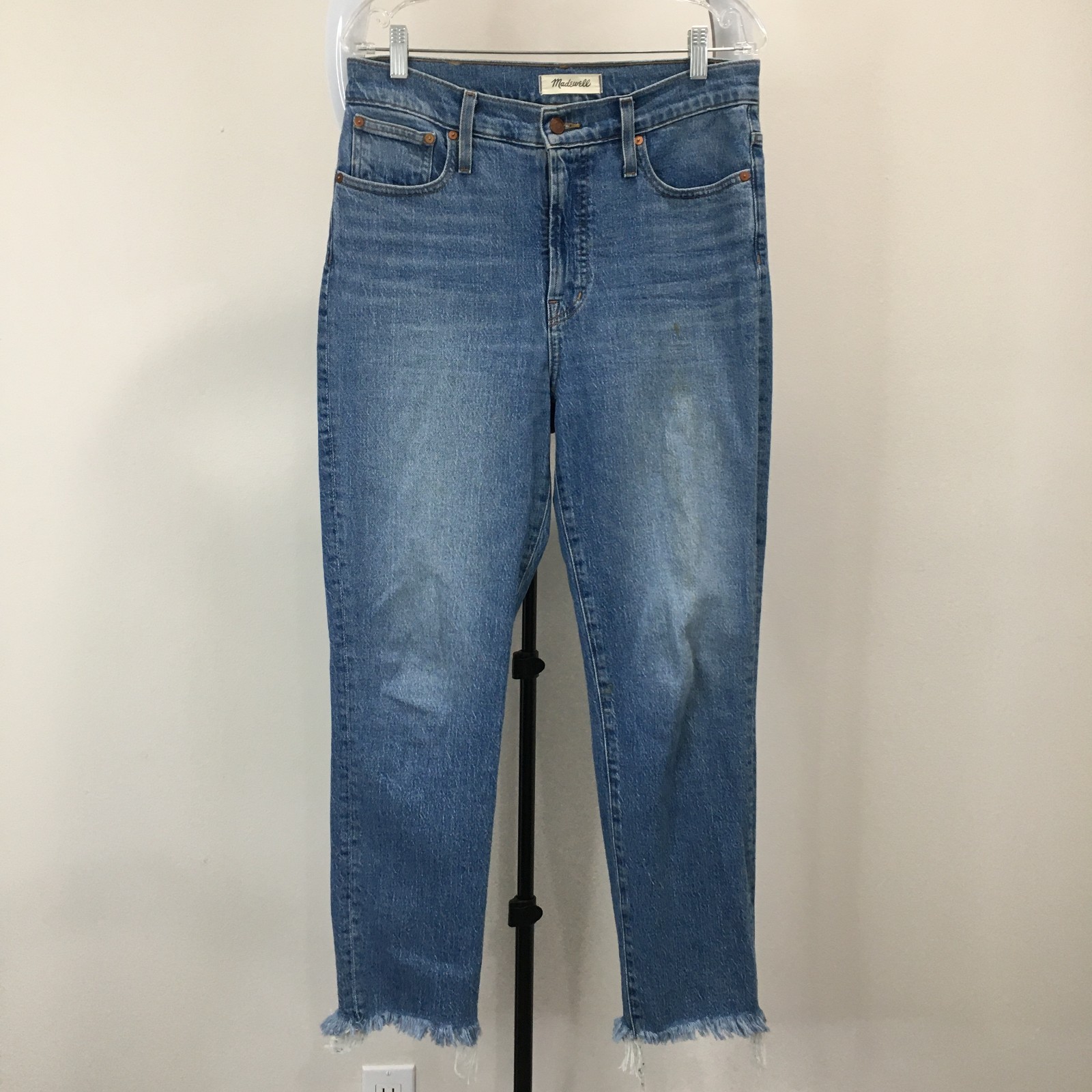 MADEWELL Medium Wash The Perfect Vintage Raw Edge Hem Jeans Womens sz 29