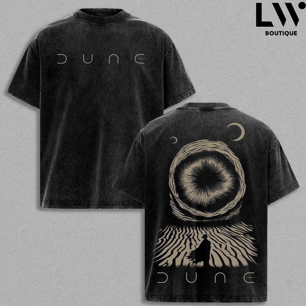 Dune Arrakis Vintage Washed T-shirt Paul Atreides Sci-Fi Heavyweight Cotton Tee Dune Arrakis Vintage Washed T-shirt Paul Atreides Sci-Fi Heavyweight Cotton Tee