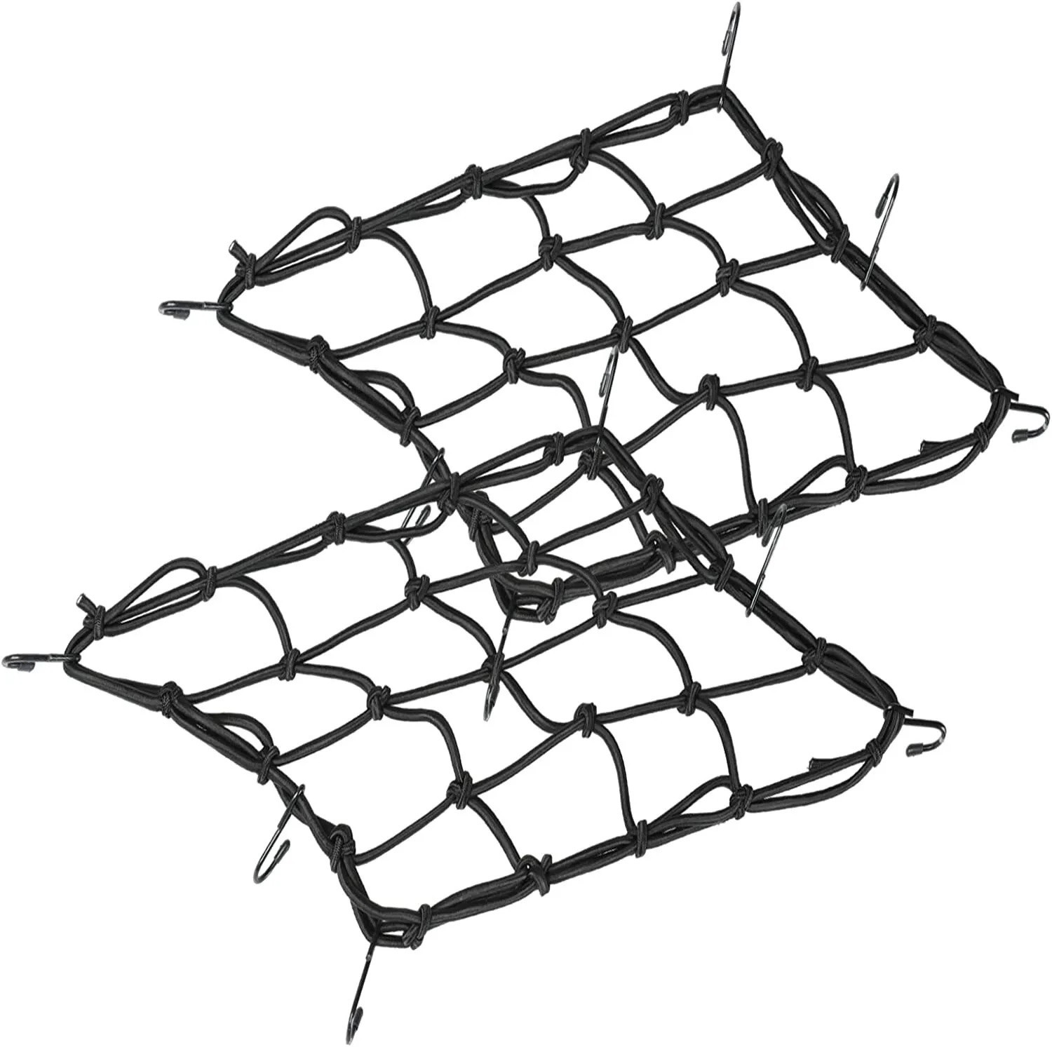 2 Pack Motorcycle Cargo Bungee Net 12''X12'' Retractable Elastic Rope Mess Strap 2 Pack Motorcycle Cargo Bungee Net 12''X12'' Retractable Elastic Rope Mess Strap